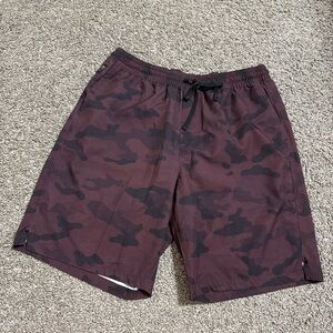Hurley Maroon and Black Drawstring Shorts